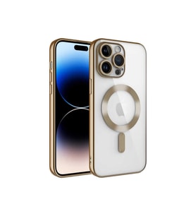 Apple iPhone 15 PRO MAX Kılıf Kamera Lens Korumalı Renkli Magsafe Şeffaf Silikon (Gümüş)