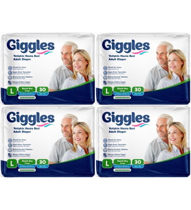 Giggles Hasta Bezi Yetişkin Bel Bantlı Tekstil Yüzey Büyük - Large (L) 120 Adet (4PK*30)