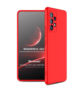 Microsonic Samsung Galaxy A53 5G Kılıf Double Dip 360 Protective Kırmızı