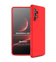 Microsonic Samsung Galaxy A53 5G Kılıf Double Dip 360 Protective Kırmızı