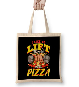 I Like To Lift Weights And Eat Pizza Bodybuilding Bez Çanta Uzun Saplı