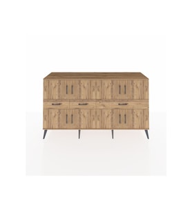 Kronos Konsol 5 Raflı 3 Çekmeceli 8 Kapaklı 176x59x99 Çam-Çam
