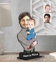 Kişiye Özel 2 Boyutlu Aile  Ahşap Biblo-11