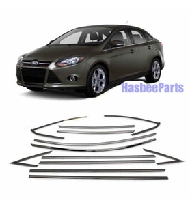 Ford Focus 3 Sedan Parlak Siyah Cam Çerçeve Çıtası 2012-2015 arası (Krom)
