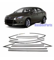 Ford Focus 3 Sedan Parlak Siyah Cam Çerçeve Çıtası 2012-2015 arası (Krom)