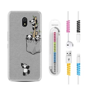 Xiaomi Redmi 8A 8 Pro 9C 9T 10C 11T Pro Kılıf Kablo Koruma Spiral Silikon Pandalar 1798