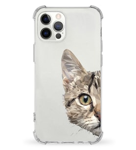 Apple iPhone 12 Pro Uyumlu Darbe Emici Antişok  Kapak Catface Tasarımlı Silikon Şeffaf Kılıf