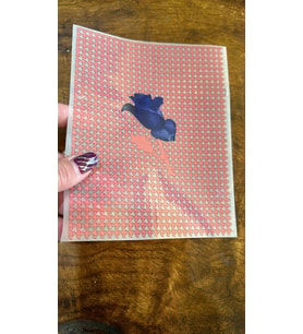 18X14 CM ÜTÜ İLE YAPIŞAN EKOSE ÇİÇEKLİ TRANSFER BASKI ARMA TİŞÖRT BASKI