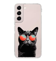 PrintiFy Samsung Galaxy S22 ile Uyumlu 1mm Slim Fit Kedi 3 050d Baskılı Şeffaf  Kılıf