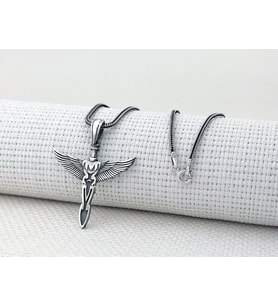 Kanat Tasarımlı 925 Ayar Gümüş Erkek Kolye
