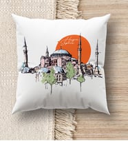 BK Gift İstanbul Tasarımlı Beyaz Kırlent Yastık, Ev Hediyesi, Ev Dekorasyonu, Dekoratif Hediye (Model 15)