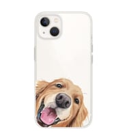 Iphone 14 Plus Uyumlu Sevimli Köpek Tasarımlı Şeffaf Telefon Kılıfı