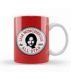Sam Winchester Supernatural All Star Converse Logo Kupa Bardak Porselen