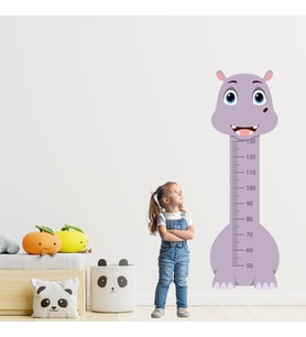 Sevimli Safari Hayvanları Çocuk Boy Ölçer Duvar Stickerı - Bebek ve Çocuk Odası Boy Cetveli Etiketi