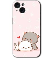 İphone 15 Kılıf HD Desen Baskılı Kılıf - Kedi Aşkı