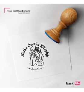 Tesettür Kadın Kişiye Özel Kitap Damgası Kitap Mührü Kaşe Kitap Mühür Özel Damga 364