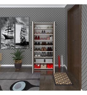 Kenzlife ayakkabılık ayakkabı dolabı kilitli be real crd 160*70*32 kapaklı arkalıklı ofis dolabı iki bölme (Karışık)