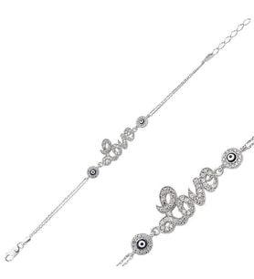 pilelistore 925 Ayar Gümüş Love Bileklik