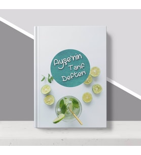 BK Gift Kişiye Özel İsimli Mutfak Tarif Defteri-19 (Beyaz)