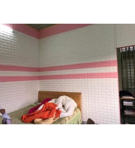 Kız Çocuk ve Yatak Odası Pembe Yapışkanlı Panel 3D Duvar Kağıdı