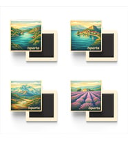 Isparta - Baskılı Buzdolap Magneti Kare - 9x9 cm - 4 Adet