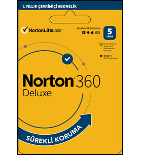 Norton 360 Deluxe 5 Cihaz / 1 Yıl Dijital Lisans + 50 GB Bulut Yedek