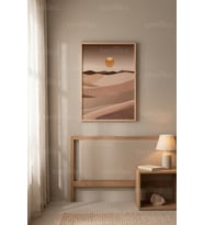 Minimalist Çöl Manzarası 1. Kalite Ahşap Çerçeveli Tablo
