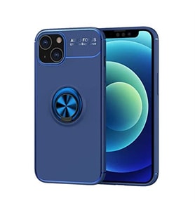 Coverzone iPhone 14 Pro Max ile uyumlu Novel TPU Koruma Y�z�kl� Stand Olabilen Toz ve Kirden Koruyan Silikon K?l?f iPhone 14 Pro Max ile uyumlu K?l?f Mavi Y�z�kl� K?l?f