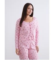 LCW DREAM Pembe U Yaka Çiçekli Kadın Pijama Takım