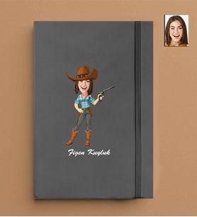 Kişiye Özel Kadın Model 13x21 Gri Defter-30