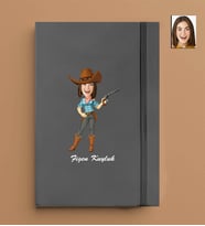 Kişiye Özel Kadın Model 13x21 Gri Defter-30