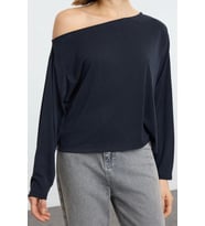Stil Kadın %100 Modal Kumaş Rahat Kesim Bluz Regular Örme Relaxed Kalıp Tek Kol (Antrasit)
