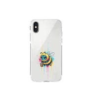 iPhone X ile uyumlu Splash arı tasarımlı şeffaf silikon kılıf