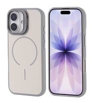 iPhone 17 Kılıf M-safe Şarj Özellikli Kamera Standlı Notron Kılıf (Gri)