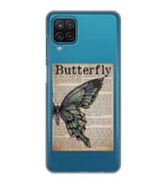 Samsung Galaxy M32 Uyumlu Butterfly Tasarımlı Şeffaf Telefon Kılıfı