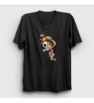 Presmono Unisex Siyah Flag Anime One Piece T-Shirt 135208tt