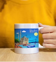 Ortaköy Tasarımlı Beyaz Kupa