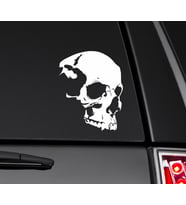 Araba Arka Cam kuru Kafa Sticker Beyaz renk 17CM