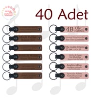 A Kahve & Yavru Ağzı, Firma Tanıtım Günlerine Özel Hediye, 40’lı Set, İsimli Anlamlı Deri Anahtarlık