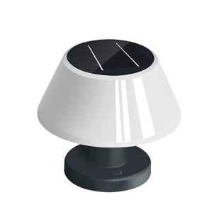 MDSTECH Masa Lambası Modern Tasarım Su Geçirmez Güneş Enerjili 4 Kademeli Dim LED Ayarlanabilir (Siyah Beyaz)