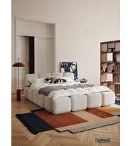 Most Oktagon Bazalı Karyola Beyaz Bukle Kumaş İşbir Kuştüyü Sünger 180x200 Yatak İçin(Kurulum Dahil)