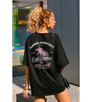 Unisex California Baskılı T-shirt (Siyah)