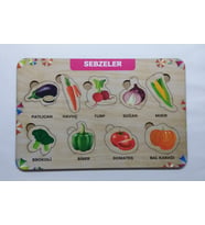 Ahşap Sebzeler Puzzle Eğitici Oyuncak