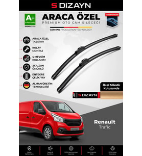 S-Dizayn Renault Trafic Ön Cam Silecek Seti 2014 Üzeri Premium Araca Özel 65-48 Cm A+ Kalite