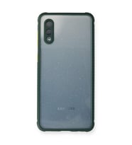 Samsung Galaxy A02 Kılıf Miami Şeffaf Silikon - Koyu Yeşil