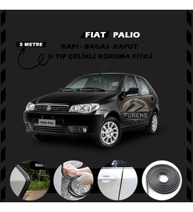 Fiat Palio Oto Araç Kapı Koruma Fitili 5metre Parlak Siyah Renk
