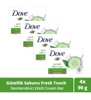 Dove Beauty Cream Bar Katı Güzellik Sabunu Fresh Touch Nemlendirici Etkili 90 g x4