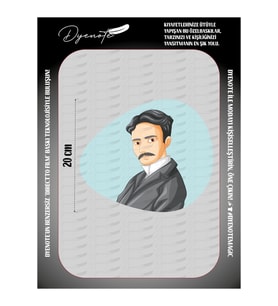 Nicola Tesla Portre Çizgi Press Tekstil Ütü İle Yapışabilen Transfer Baskı Kağıdı DTF BASKI (Karışık)