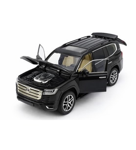 Kutulu Koleksiyon 1 / 24 Ölçek Toyota Land Cruiser Siyah Metal Araba