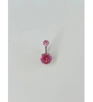 Pembe Taşlı Göbek Piercing - Pg0037
